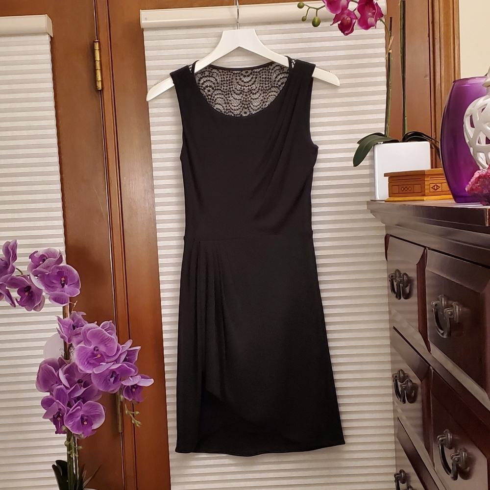 BCBGMaxAzria Draped and Lace Back Dress - Picture 1 of 3